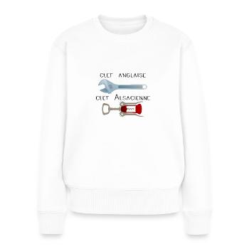 Elsässer englischer Schlüssel Humor lustig Alkohol schießt - Frauen Premium Bio Pullover - Weiß - Vorne - Julia (174cm)