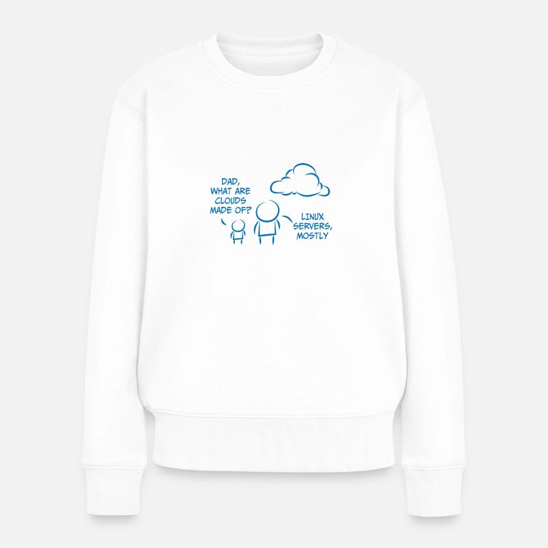 Linux Informatik Entwickler Programming Geschenk - Frauen Premium Bio Pullover - Weiß