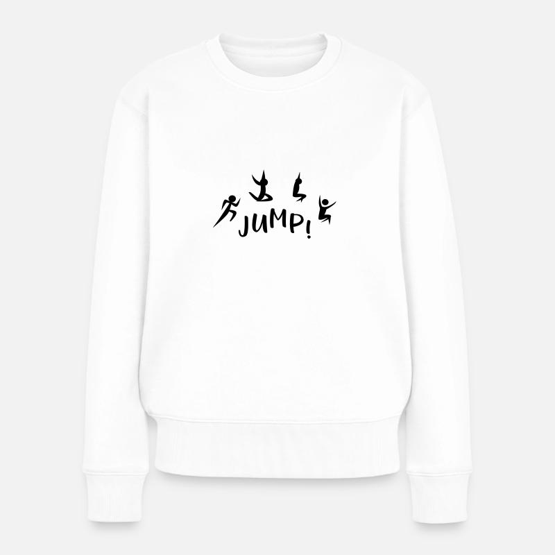 Weitsprung - Frauen Premium Bio Pullover - Weiß