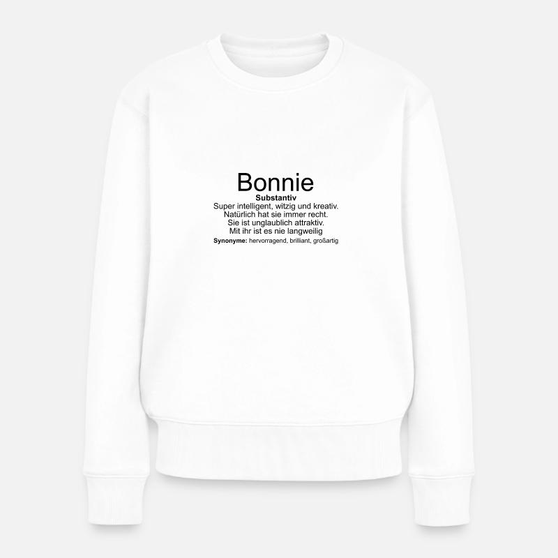 Name Definition Bonnie - Frauen Premium Bio Pullover - Weiß