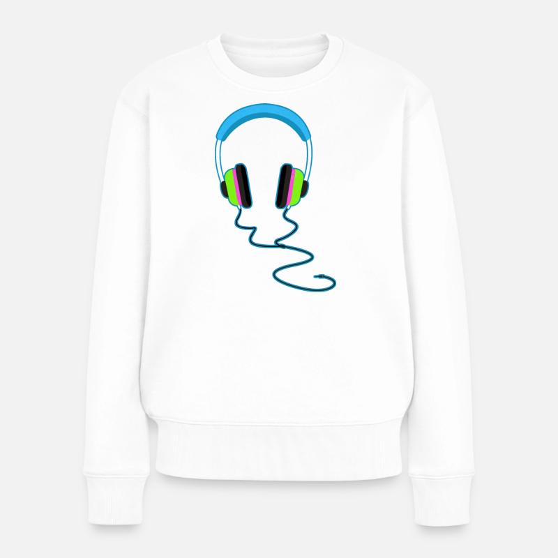 Glitzernder Regenbogenhelm - Frauen Premium Bio Pullover - Weiß