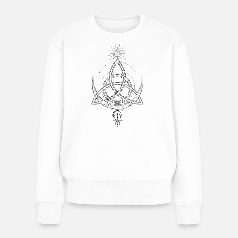 Nœud de Trinité Triqueta Triquetra - Pull Premium bio Femme - blanc