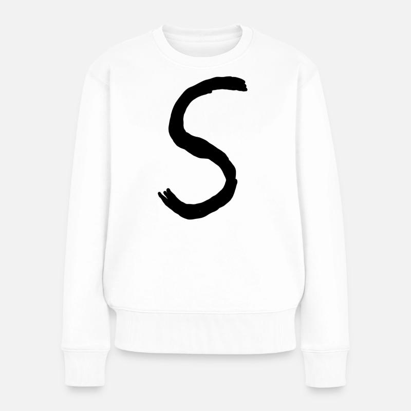 Buchstaben S - Frauen Premium Bio Pullover - Weiß