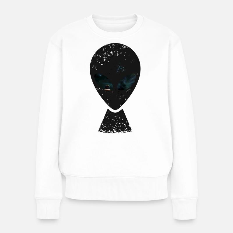 Yeux de l’Univers Alien - Pull Premium bio Femme - blanc