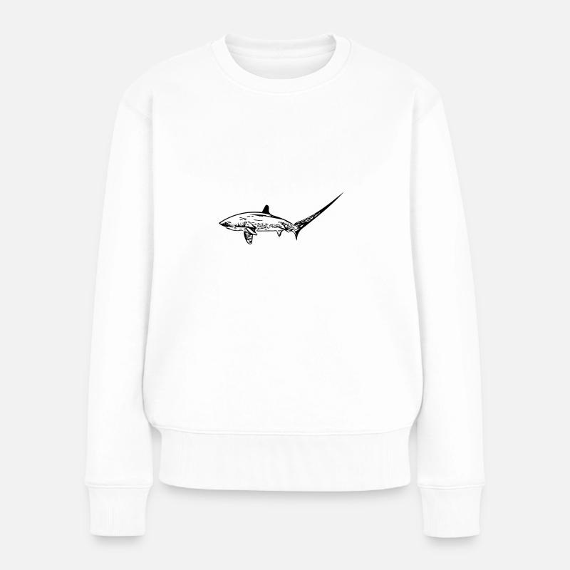 Eleganter Fuchshai - Frauen Premium Bio Pullover - Weiß
