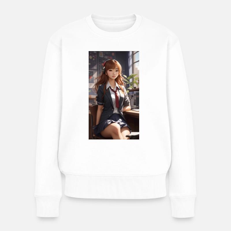 Schuluniform Kawaii - Frauen Premium Bio Pullover - Weiß