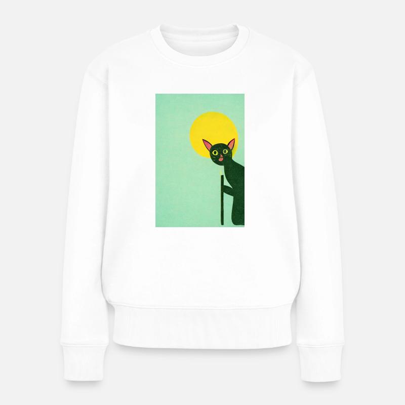 Dobby The Cat Retro - Frauen Premium Bio Pullover - Weiß