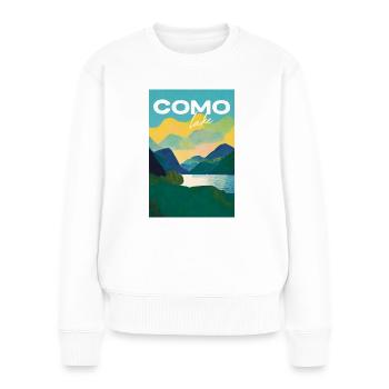 Lake Como Old Travel Poster Retro - Women's Premium Organic Jumper - white - Front - Julia (174cm)