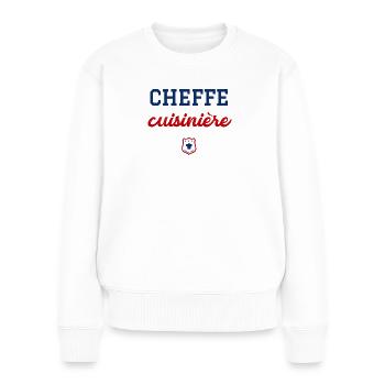 CHEFFE cuisinière - Pull Premium bio Femme - blanc - Devant - Julia (174cm)