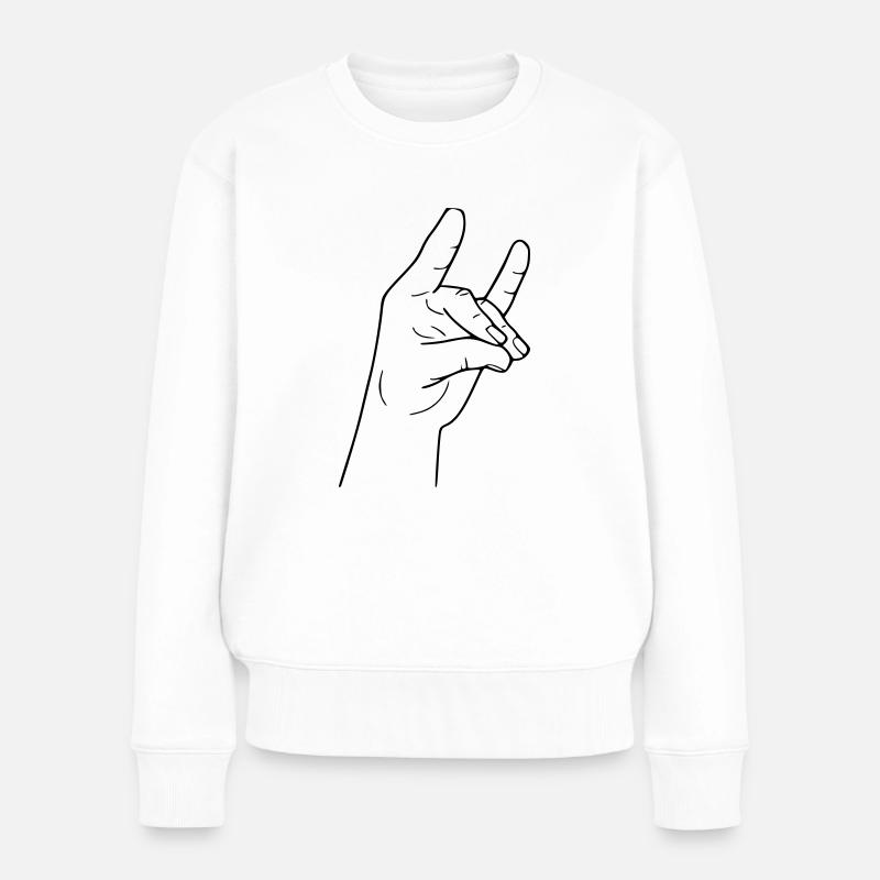 Hand Fuchs - Frauen Premium Bio Pullover - Weiß