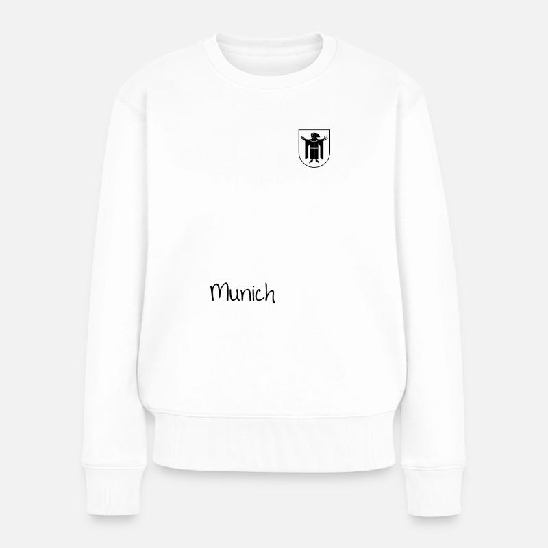 München - Munich und Wappen mit Münchner Kindl - Frauen Premium Bio Pullover - Weiß