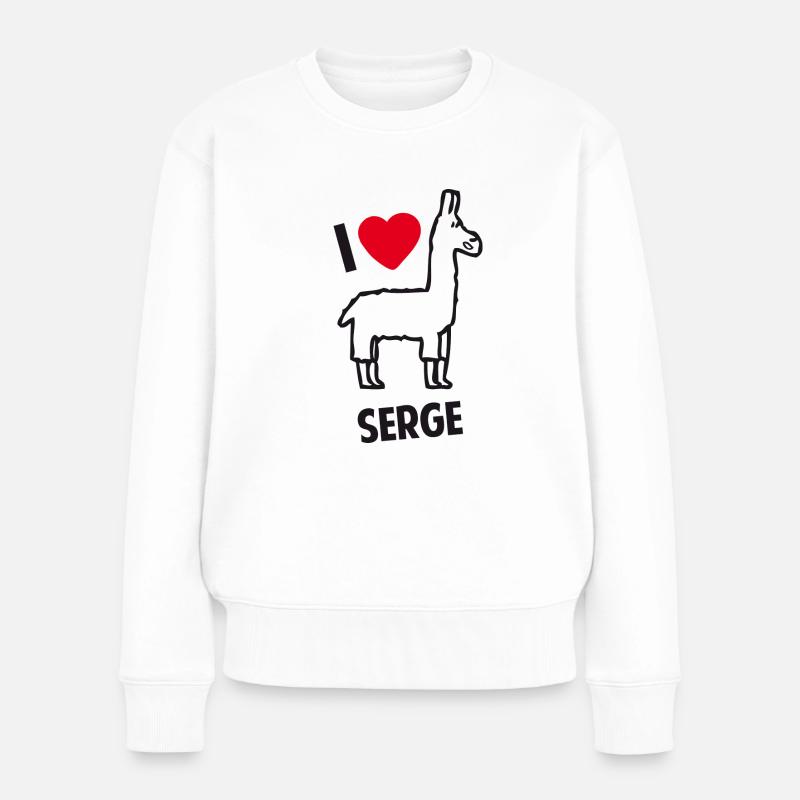 Serge Lama - Frauen Premium Bio Pullover - Weiß
