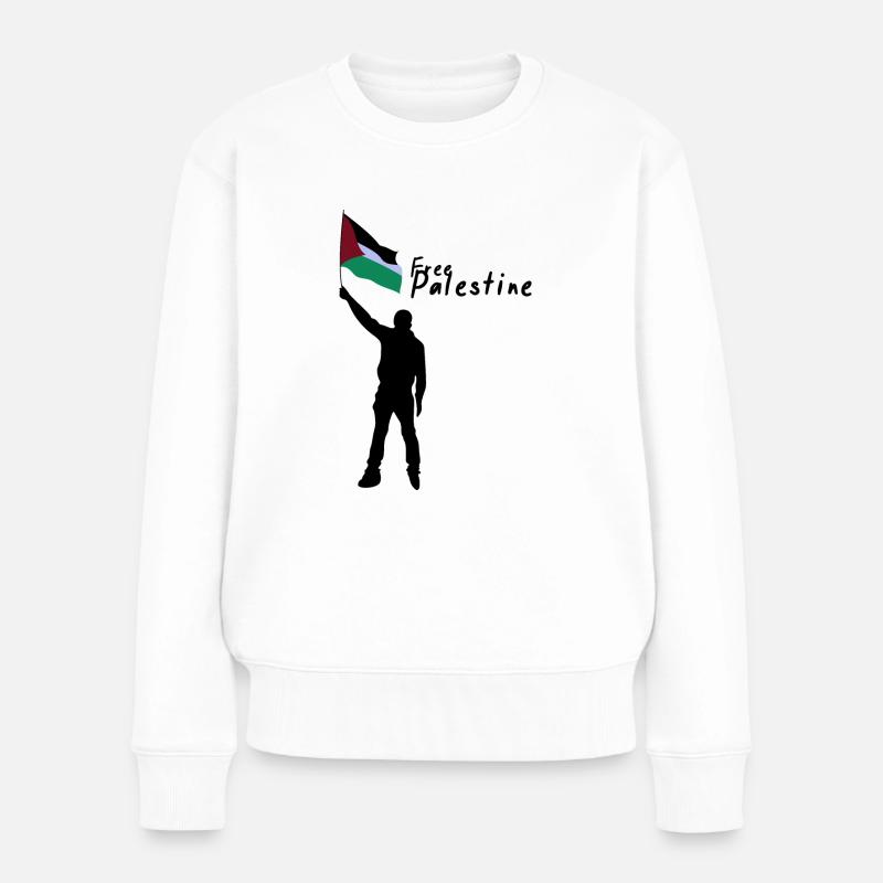 Freies Palästina - Frauen Premium Bio Pullover - Weiß