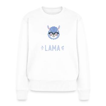 Kinderärztin Lama Spruch Lustige Geschenkidee - Frauen Premium Bio Pullover - Weiß - Vorne - Julia (174cm)