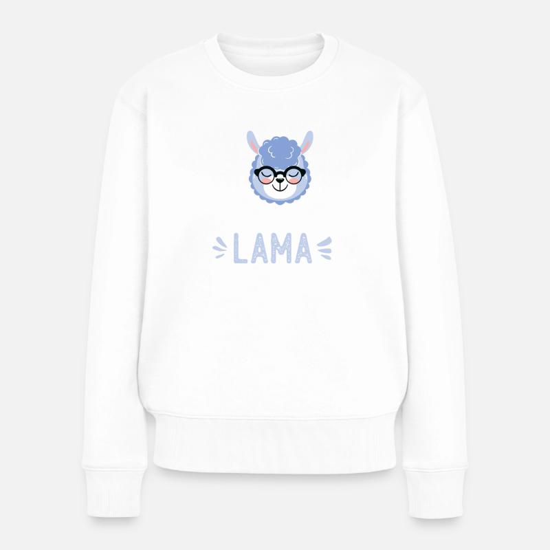 Schulleiterin Lama Spruch Lustige Geschenkidee - Frauen Premium Bio Pullover - Weiß