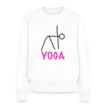Yoga Workout - Frauen Premium Bio Pullover - Weiß - Vorne - Julia (174cm)
