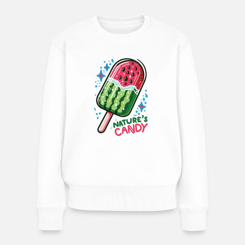 Watermelon Nature's Candy - Women's Premium Organic Jumper - white