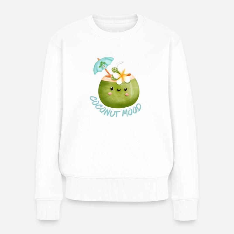 Kokosnuss Coconut Mood Urlaubsmodus - Frauen Premium Bio Pullover - Weiß