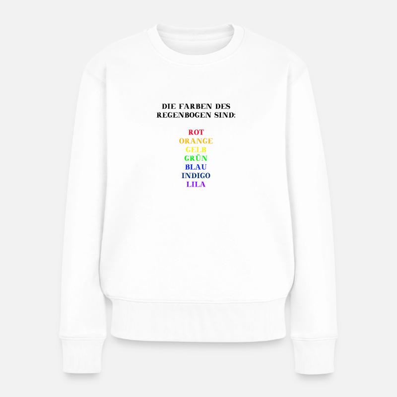 Farben Regenbogen Geschenkidee für Kinder bunt - Frauen Premium Bio Pullover - Weiß