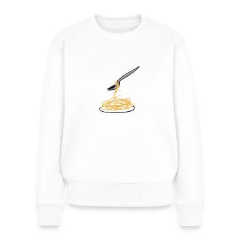 cuisiner des aliments - Pull Premium bio Femme - blanc - Devant - Julia (174cm)