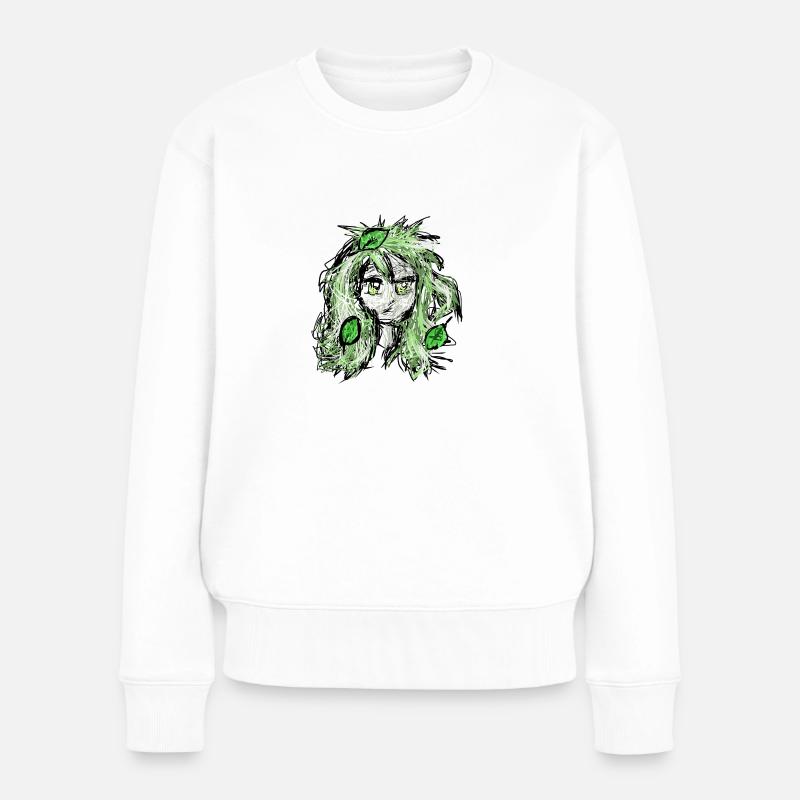 Natur Manga - Frauen Premium Bio Pullover - Weiß