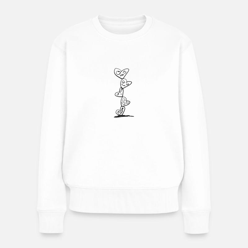 Herzen Herz - Frauen Premium Bio Pullover - Weiß