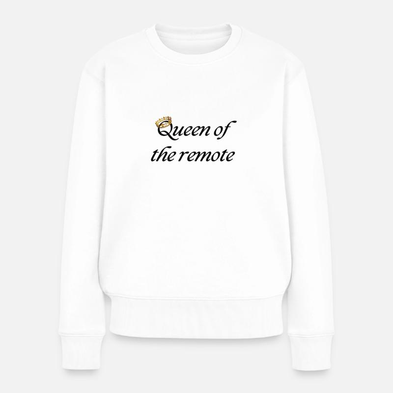Reine de la télécommande - Pull Premium bio Femme - blanc