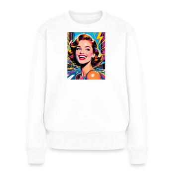 Pop Art Portrait 60s - Women's Premium Organic Jumper - white - Front - Julia (174cm)