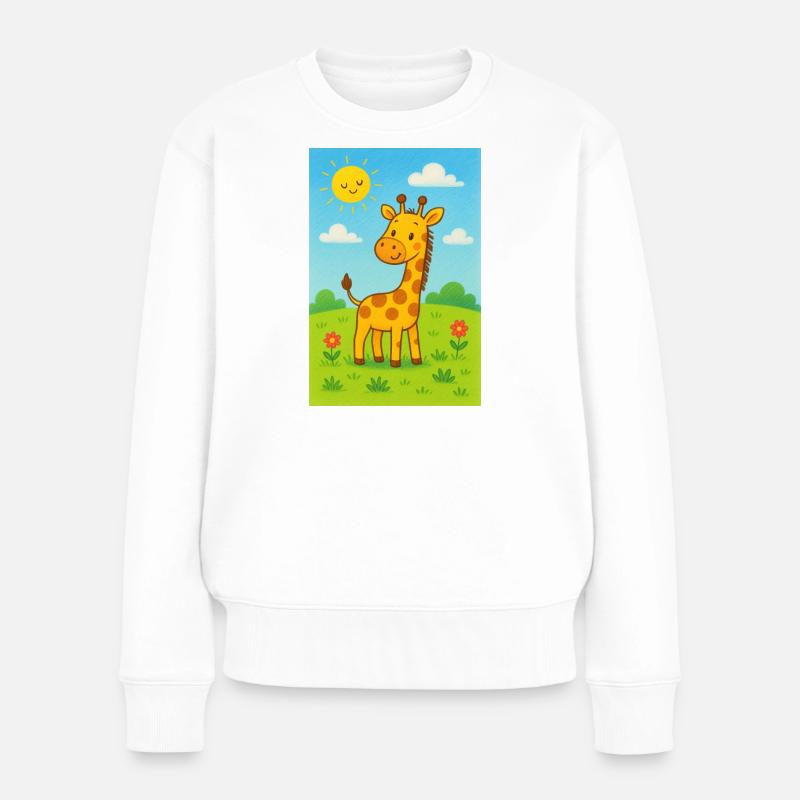 Sunny Girafe dans la prairie des enfants - Pull Premium bio Femme - blanc