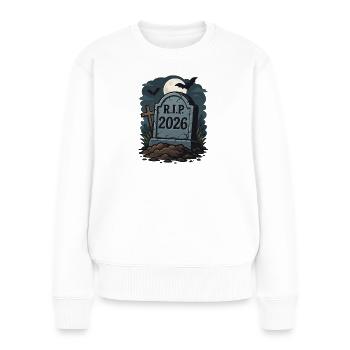 RIP 2026 Halloween Grabstein - Women's Premium Organic Jumper - white - Front - Julia (174cm)