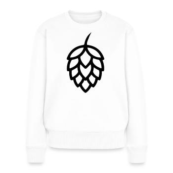 Hopfen Icon - Frauen Premium Bio Pullover - Weiß - Vorne - Julia (174cm)