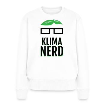 Klima Nerd Funny Plant Lover Green Nature Graphic - Frauen Premium Bio Pullover - Weiß - Vorne - Julia (174cm)