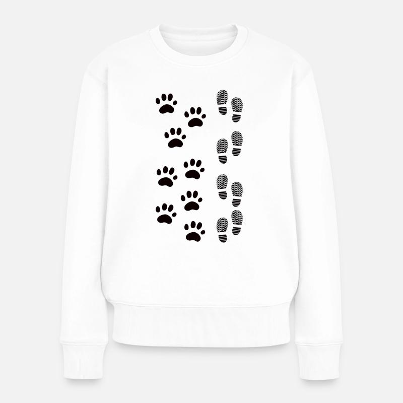 Hundepfote - Frauen Premium Bio Pullover - Weiß