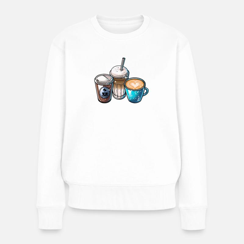 Café - Pull Premium bio Femme - blanc
