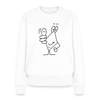 Daumen hoch - Frauen Premium Bio Pullover - Weiß - Vorne - Julia (174cm)
