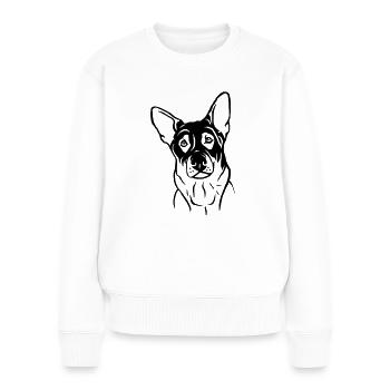 Chien de berger - Pull Premium bio Femme - blanc - Devant - Julia (174cm)