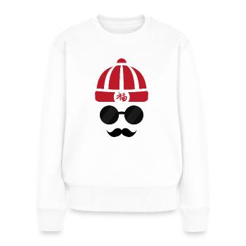 moustache - Women's Premium Organic Jumper - white - Front - Julia (174cm)