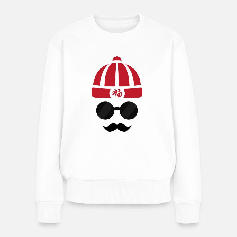 Moustache - Pull Premium bio Femme - blanc
