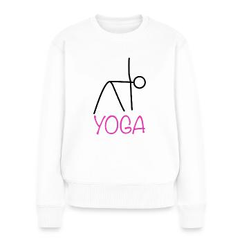 Yoga Workout - Frauen Premium Bio Pullover - Weiß - Vorne - Julia (174cm)