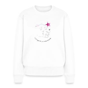 je l' ai imaginé hier - Pull Premium bio Femme - blanc - Devant - Julia (174cm)