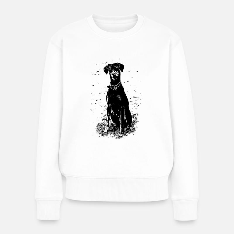 Dobermann Hunde - Frauen Premium Bio Pullover - Weiß
