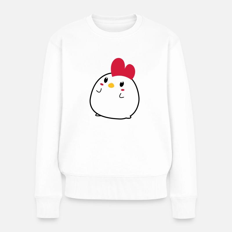 Küken - Frauen Premium Bio Pullover - Weiß