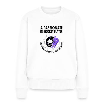 Hockey sur glace jouer au hockey sur glace Casque de hockey sur glace - Pull Premium bio Femme - blanc - Devant - Julia (174cm)