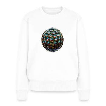 Pailletten,artischocke,glitzernde Artischocke - Frauen Premium Bio Pullover - Weiß - Vorne - Julia (174cm)