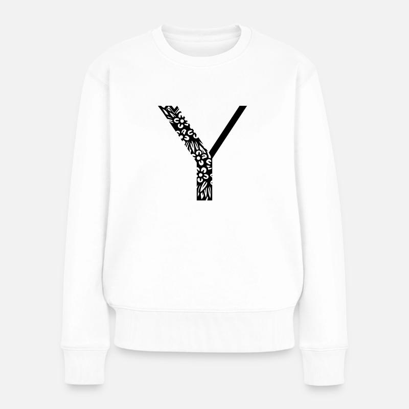 Buchstabe Y - Frauen Premium Bio Pullover - Weiß