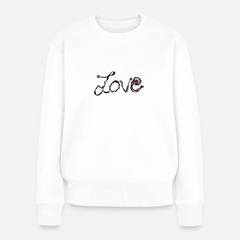 Love - Frauen Premium Bio Pullover - Weiß