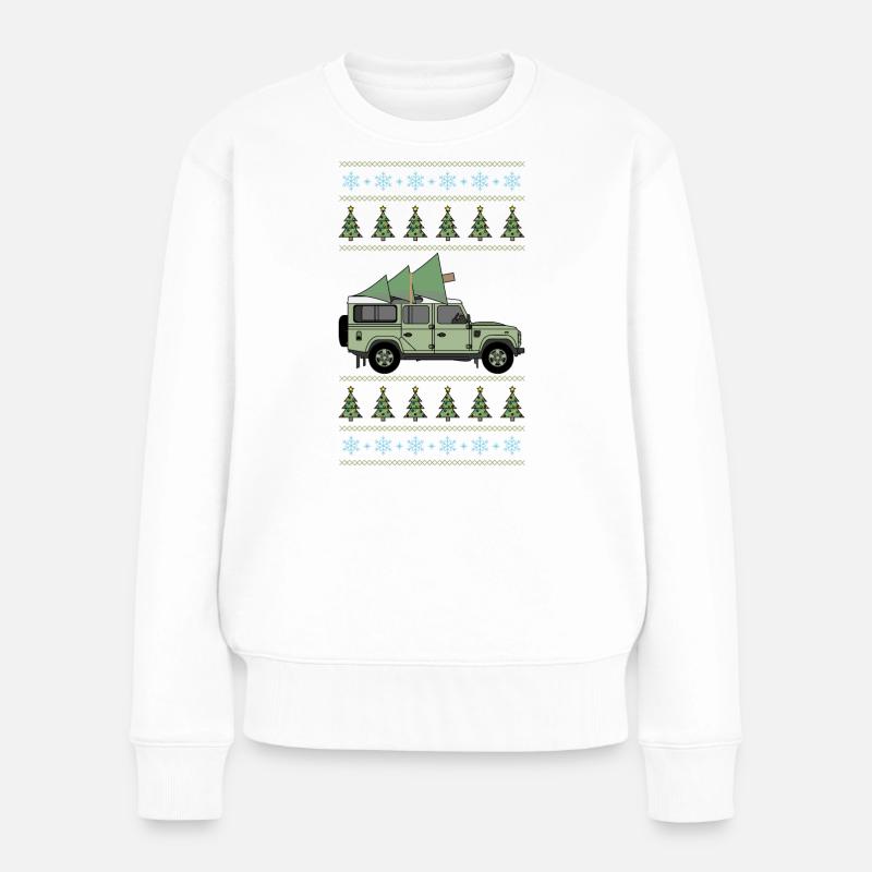 Defender 110 - Arbre de Noël - Pull Premium bio Femme - blanc
