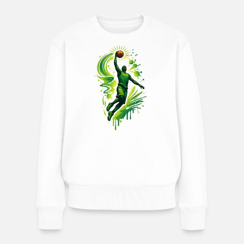 Basketball Spieler im Graffiti Stil  - Frauen Premium Bio Pullover - Weiß