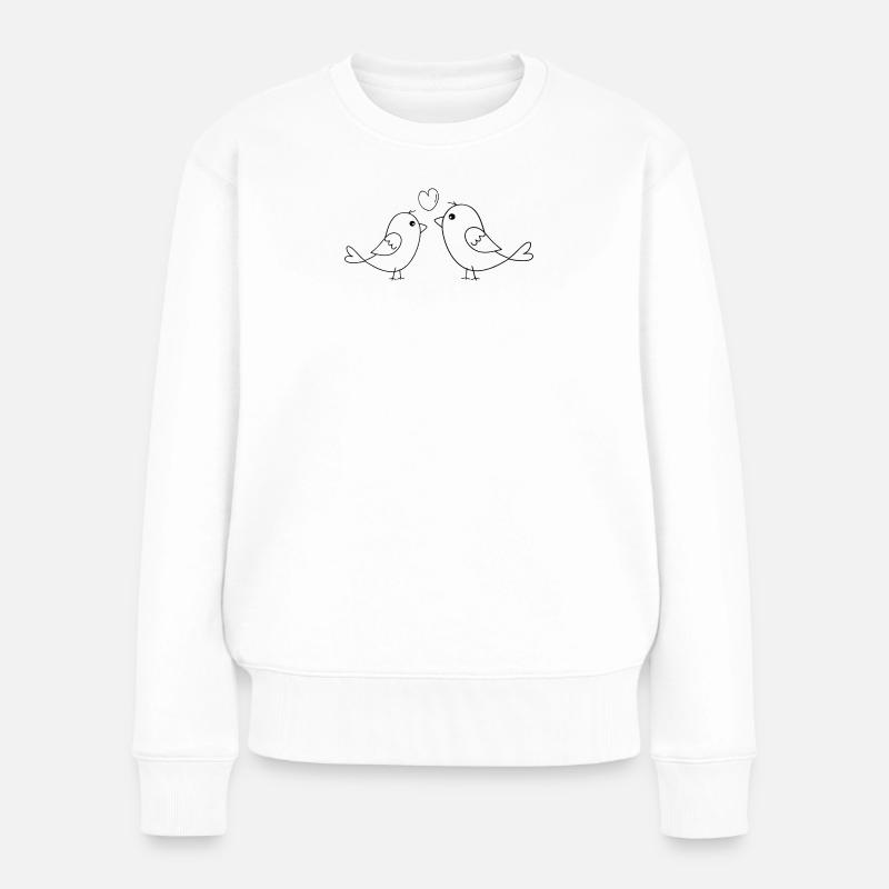 Turteltauben - Frauen Premium Bio Pullover - Weiß