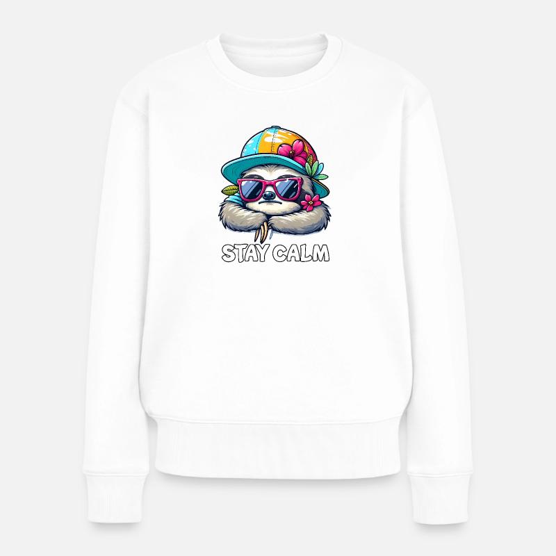 Sloth - Women's Premium Organic Jumper - white